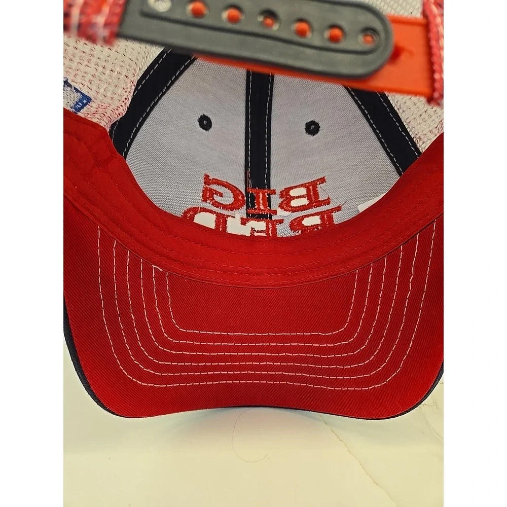 Big‎ Red Logo Embroidered Mesh Cap Navy Red Snapback Hat